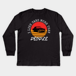 I Like Cars More Than People Kids Long Sleeve T-Shirt